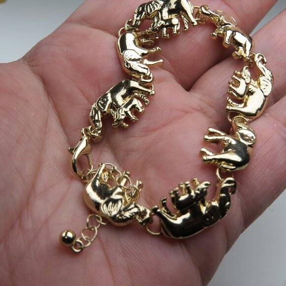 $165 14k Plated Elephant Bracelet